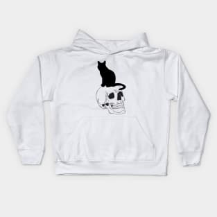 cat and skull Kids Hoodie